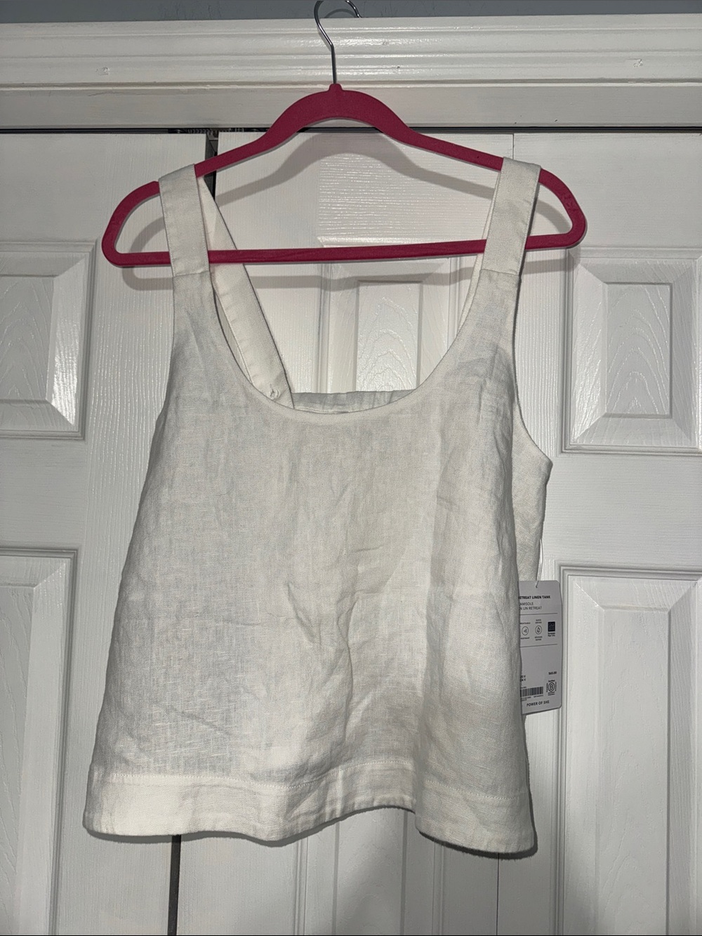 NWT Athleta retreat, linen tank camisole white